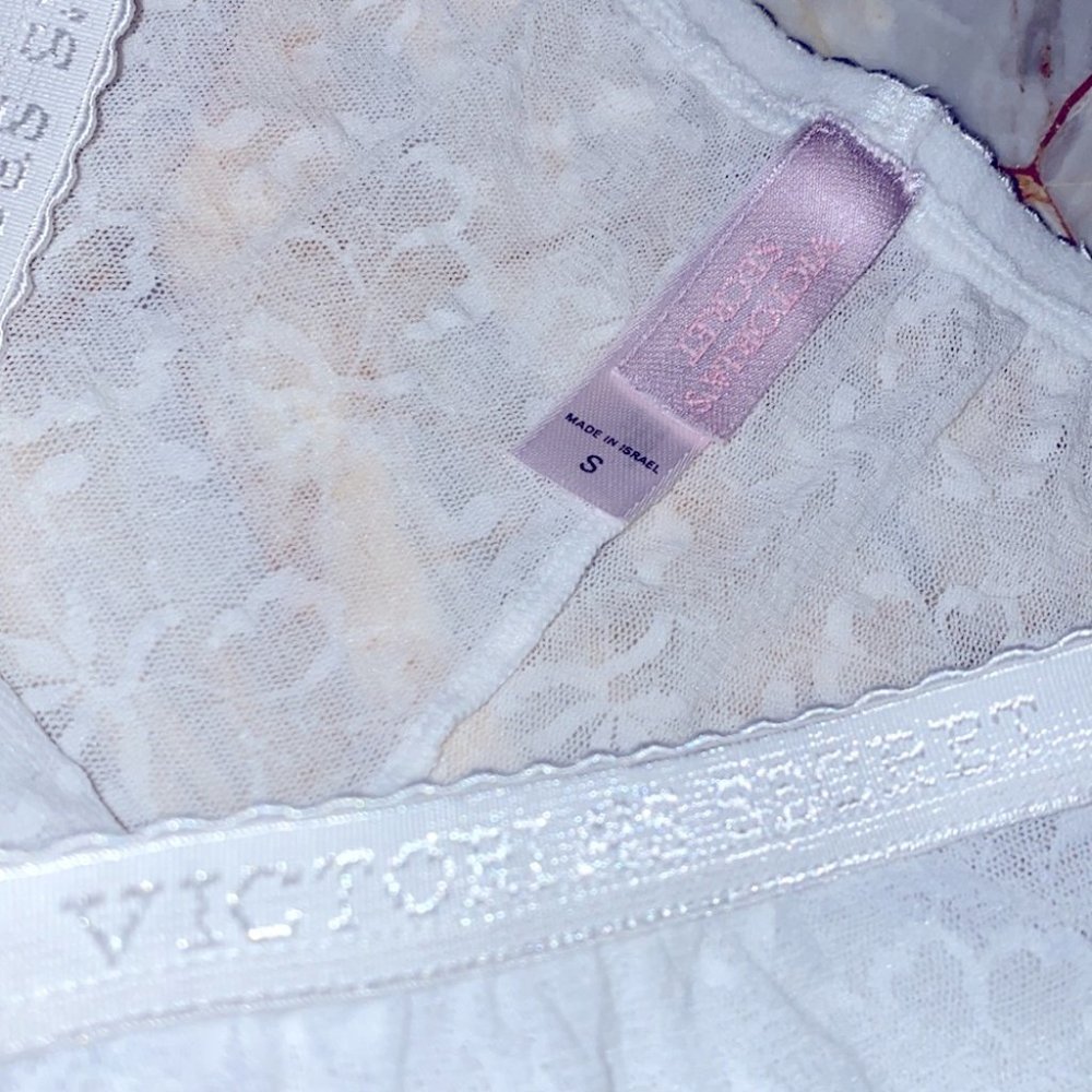 VS Vintage Rare Boyshort y2K‎ Panty with Charm white Lace Mesh Shorts - Picture 5 of 8